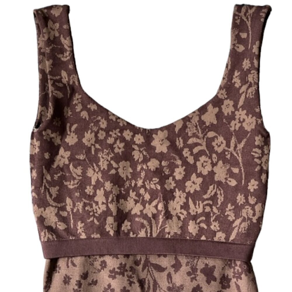 Free People NWT Printed Clean Lines Stretch Chocolate Bodysuit Combo Size XS/S - Picture 13 of 15